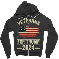 Veterans For Trump 2024 Veteran Day Zipper Hoodie | Artistshot