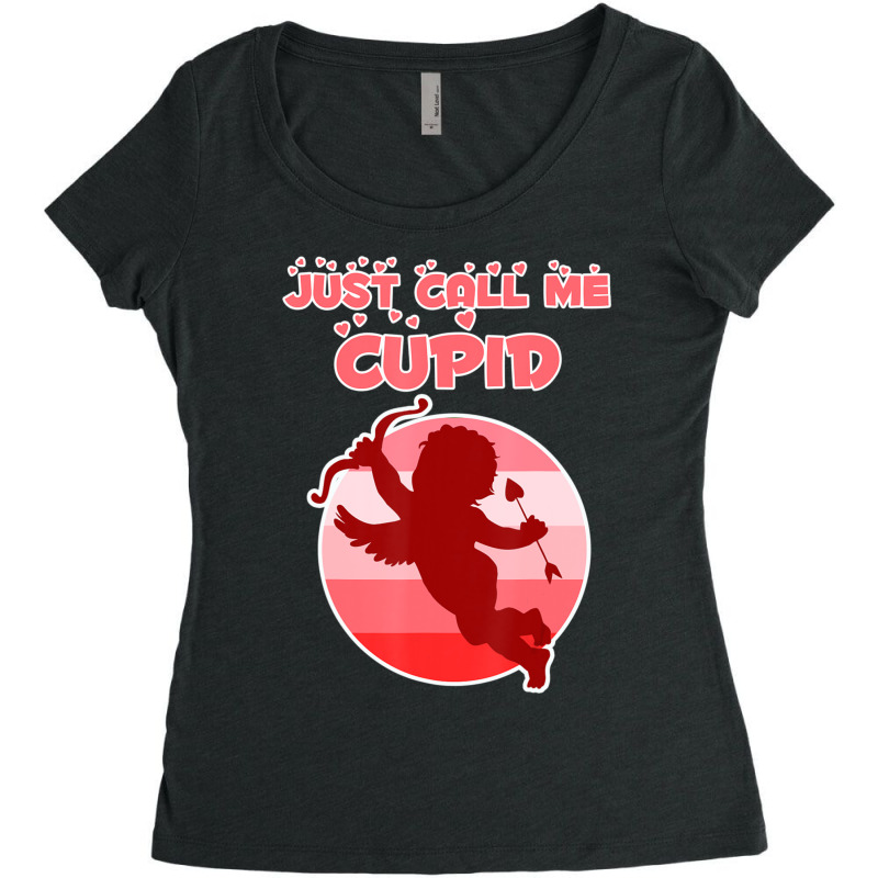 Trending Valentine's Day & Women Just Call Me Cupid Women's Triblend Scoop T-shirt by Trudeau Palmer | Artistshot