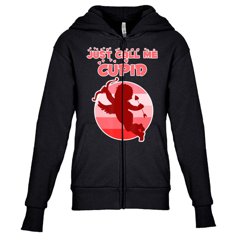 Trending Valentine's Day & Women Just Call Me Cupid Youth Zipper Hoodie by Trudeau Palmer | Artistshot