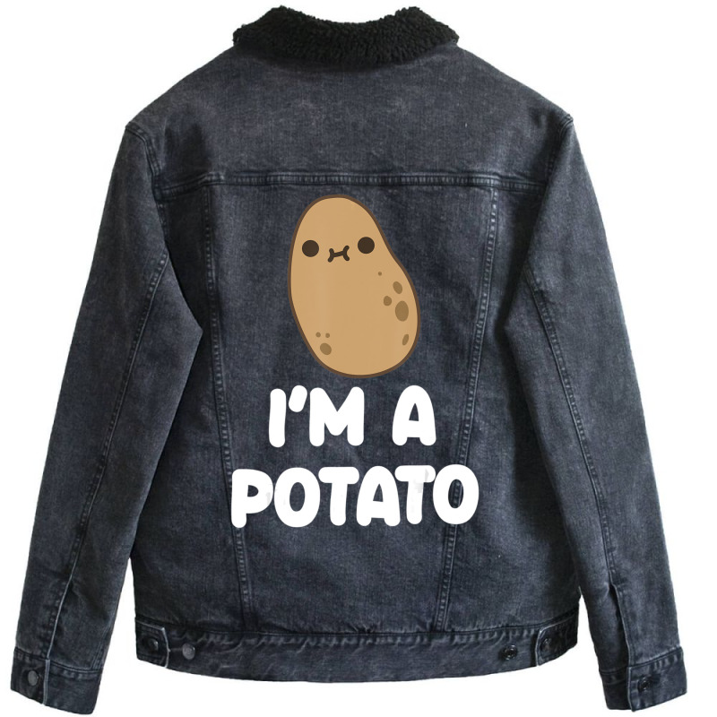 I'm A Potato Food Vegetable Lover Kawaii Style Unisex Sherpa-Lined Denim Jacket by namnguyen | Artistshot