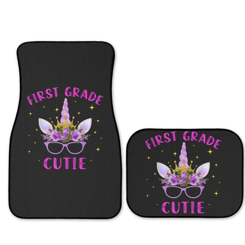 First Grade Cutie Unicorn Face Lover 1st Grade Girl Gift Full Set Car Mats | Artistshot