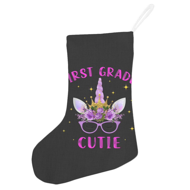 First Grade Cutie Unicorn Face Lover 1st Grade Girl Gift Holiday Stocking | Artistshot