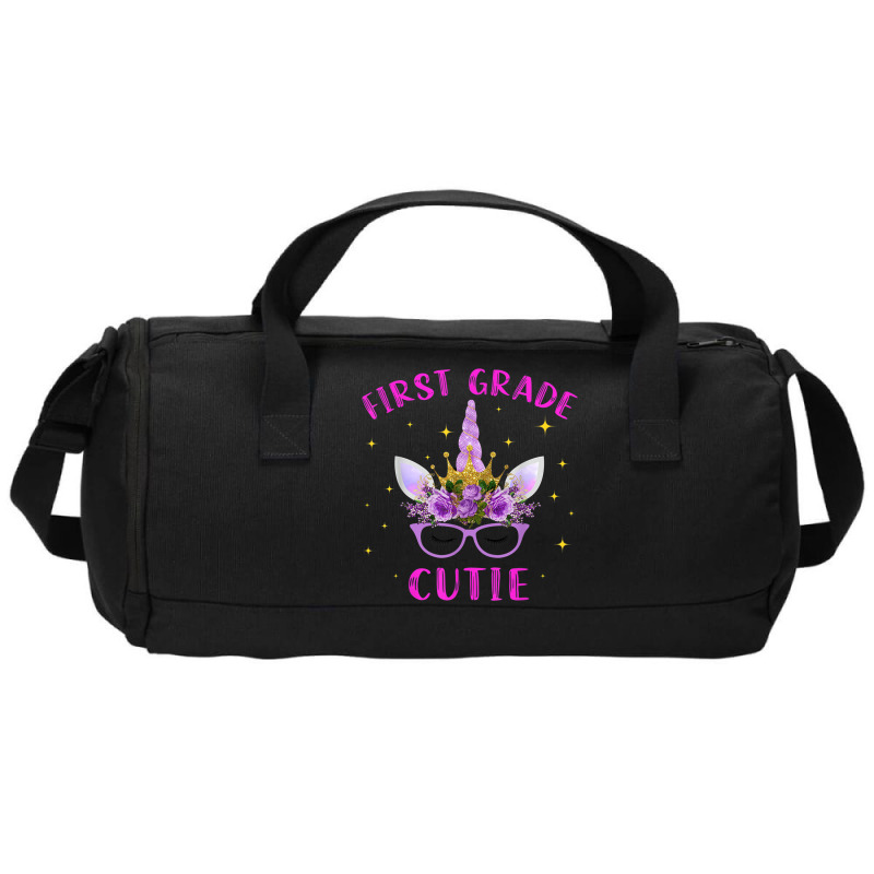 First Grade Cutie Unicorn Face Lover 1st Grade Girl Gift Duffel Bag | Artistshot