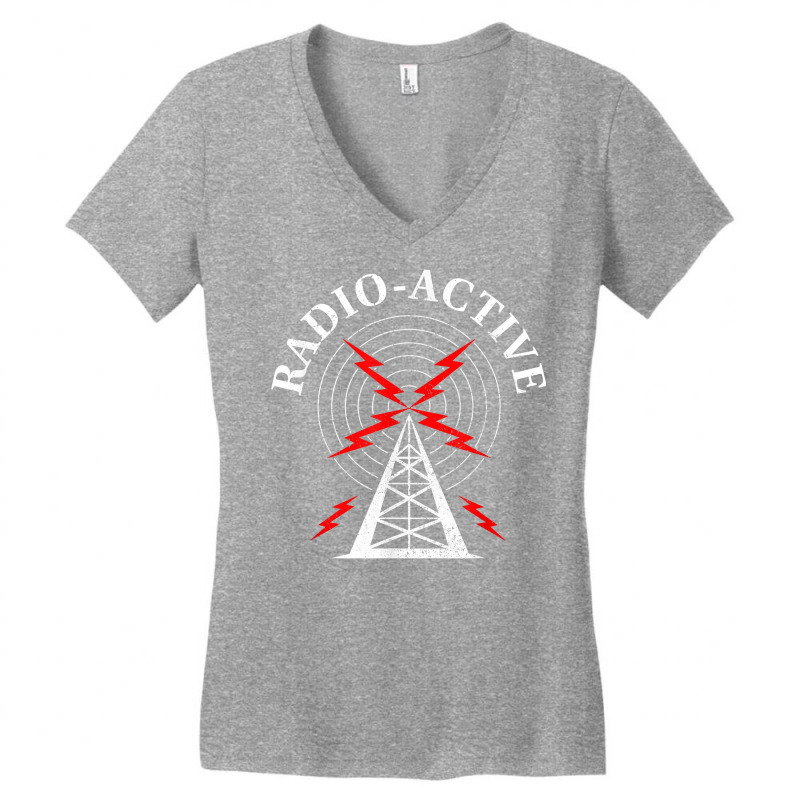 Amateur Radio Ham Radio Active Radioactive T Shirt Women's V-Neck T-Shirt by puawhla | Artistshot