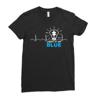 Light It Up Blue Tshirt Puzzle Heartbeat Autism Awareness T Shirt Ladies Fitted T-shirt | Artistshot