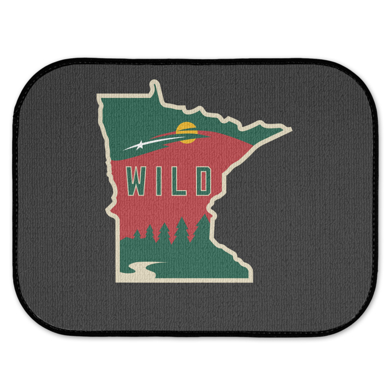 Mn Wild Outline Rear Car Mat | Artistshot