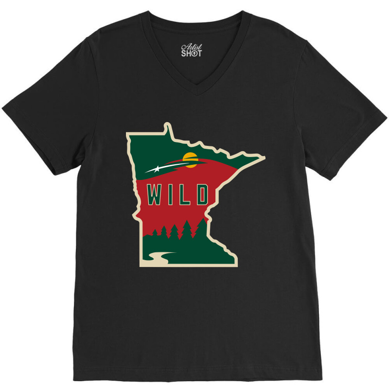 Mn Wild Outline V-neck Tee | Artistshot