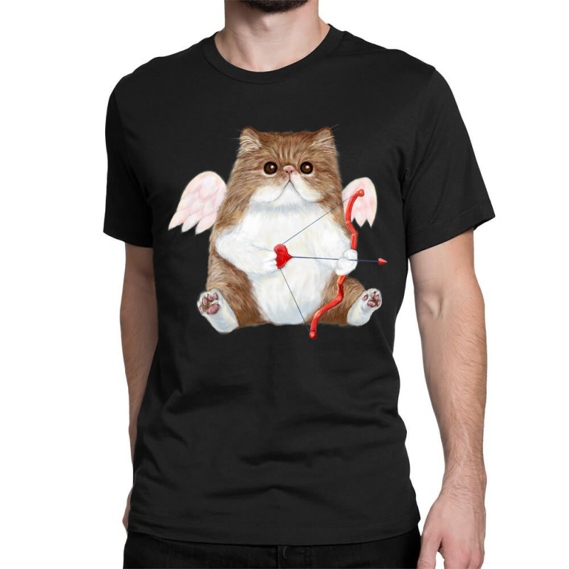 Trending Valentine's Day Cat Cupid Heart Persian Kitty Cherub Classic T-shirt by Trudeau Palmer | Artistshot