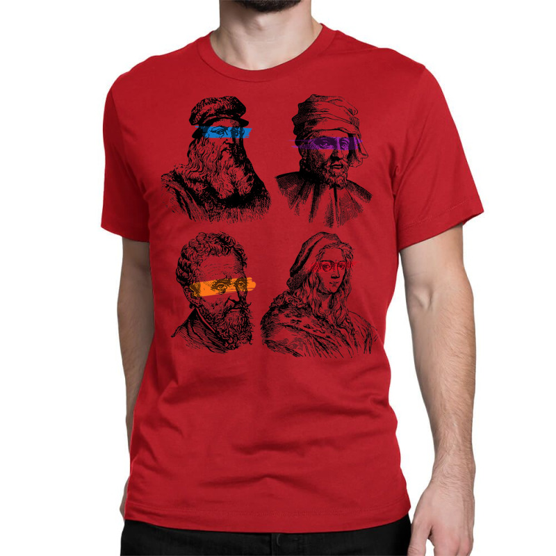 Ninja Artist Renaissance Michelangelo Leonardo Donatello Classic T-shirt by laanaacimizm | Artistshot