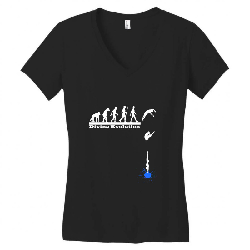 Springboard Diving Evolution Sport Platform Diver Gift Women's V-Neck T-Shirt by TIMMYBWRIGHT | Artistshot