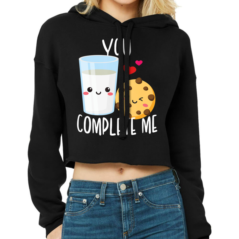 Hot Trend You Complete Me Cute Kawaii Milk & Cookies Valentine Couple Cropped Hoodie by Hugo Flowers | Artistshot