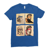 Funny Italian Artists Turtles Art Lovers Gift Renaissance Ninja Artist Ladies Fitted T-shirt | Artistshot