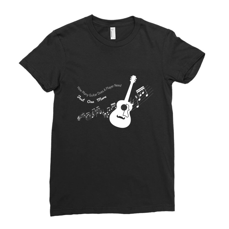 Guitar With Flying Music Notes Ladies Fitted T-Shirt by ELIZABETHKARLENEWINCELOWICZ | Artistshot