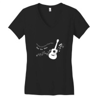 Guitar With Flying Music Notes Women's V-neck T-shirt | Artistshot