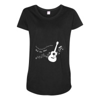 Guitar With Flying Music Notes Maternity Scoop Neck T-shirt | Artistshot