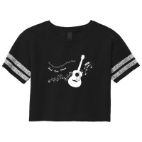 Guitar With Flying Music Notes Scorecard Crop Tee | Artistshot