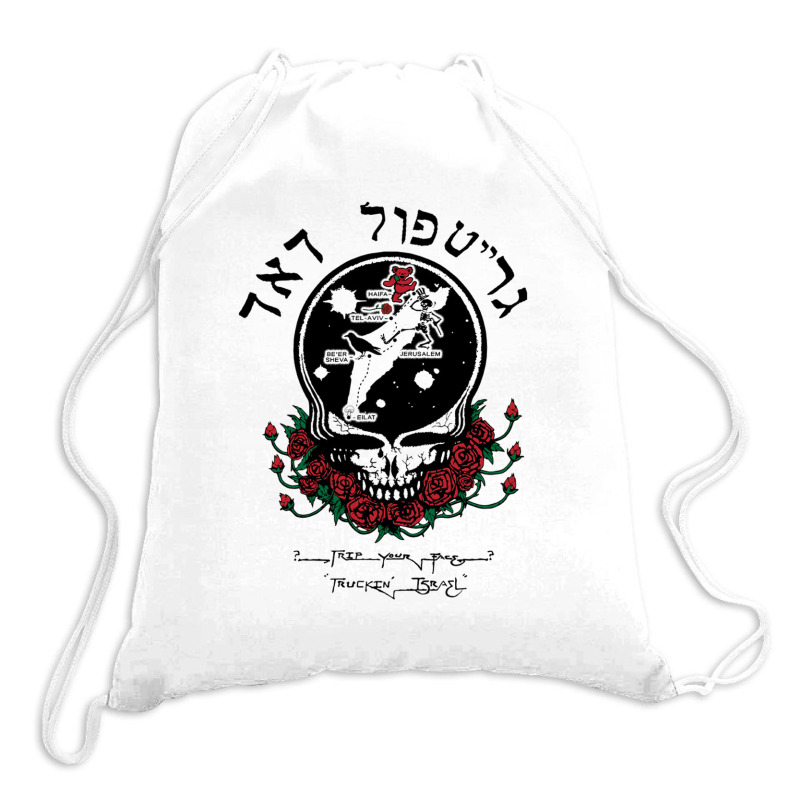 Trip Your Grateful Face Truckin Drawstring Bags | Artistshot