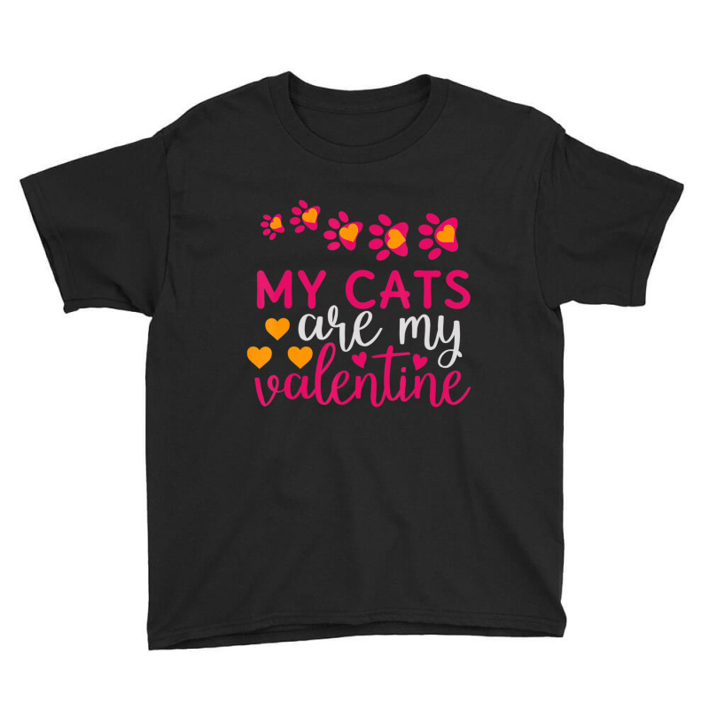 Hot Trend Valentines Day Cat My Cats Are My Valentine Love Youth Tee | Artistshot