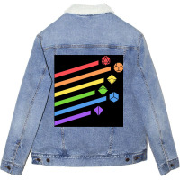 Rainbow Dice Set Tabletop Rpg Gaming Unisex Sherpa-lined Denim Jacket | Artistshot