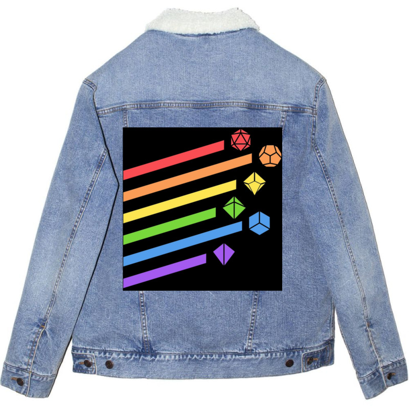 Rainbow Dice Set Tabletop Rpg Gaming Unisex Sherpa-lined Denim Jacket | Artistshot