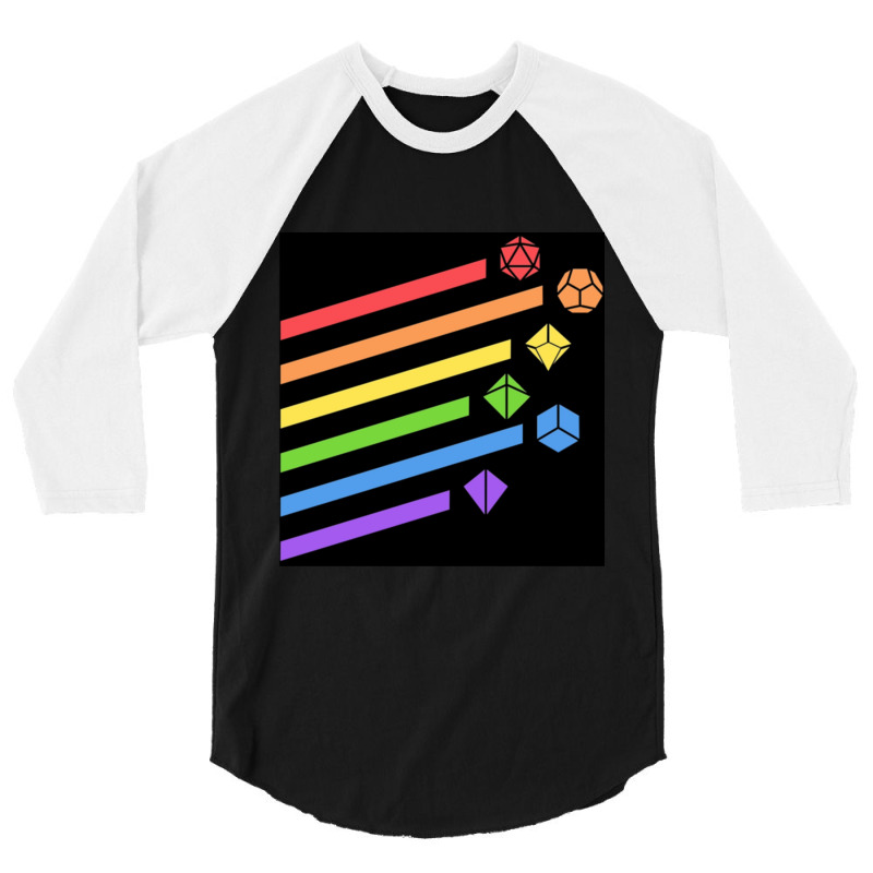 Rainbow Dice Set Tabletop Rpg Gaming 3/4 Sleeve Shirt | Artistshot