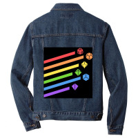 Rainbow Dice Set Tabletop Rpg Gaming Men Denim Jacket | Artistshot