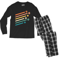 Retro Rainbow Polyhedral Dice Set Colors Tabletop Rpg Relaxed Fit Men's Long Sleeve Pajama Set | Artistshot