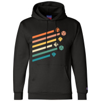 Retro Rainbow Polyhedral Dice Set Colors Tabletop Rpg Relaxed Fit Champion Hoodie | Artistshot