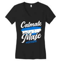 Baleada Honduran Honduras Flag Catracho Calmate Maje T Shirt Women's V-neck T-shirt | Artistshot