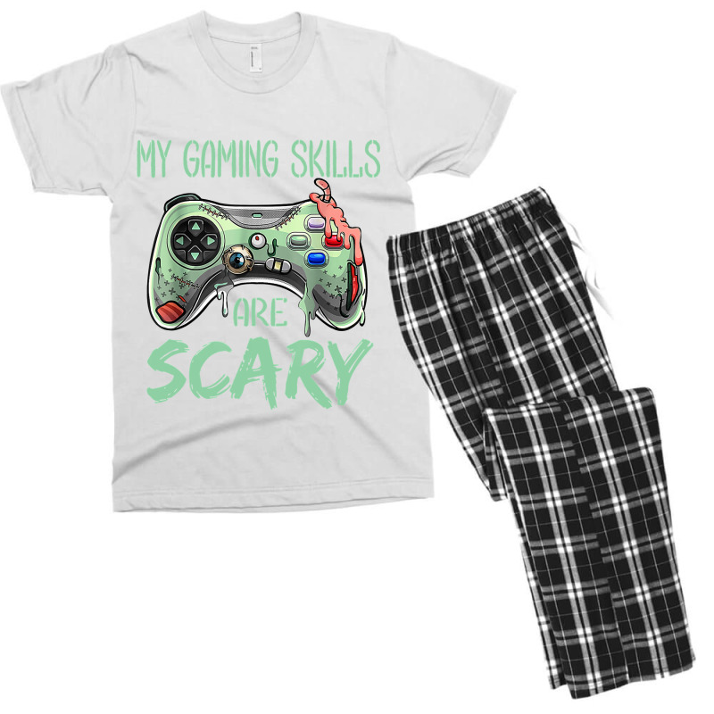 My Gaming Skills Are Scary Funny, Halloween Gaming Men's T-shirt Pajama Set | Artistshot