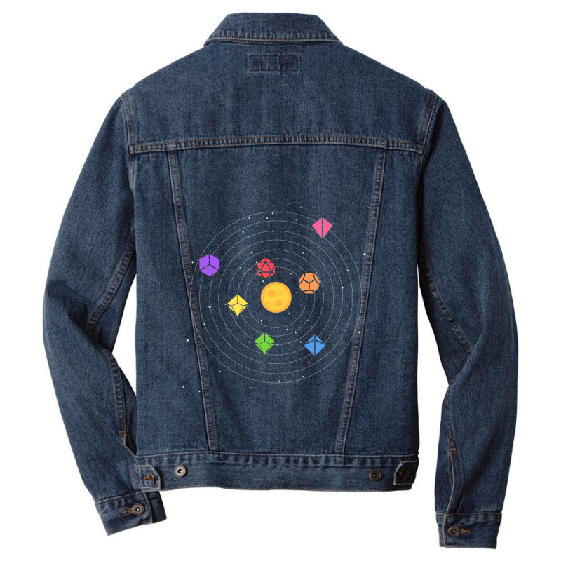 Solar System Polyhedral Dice Set Nerdy Tabletop Rpg Gamer Men Denim Jacket by LYDIABERRY | Artistshot