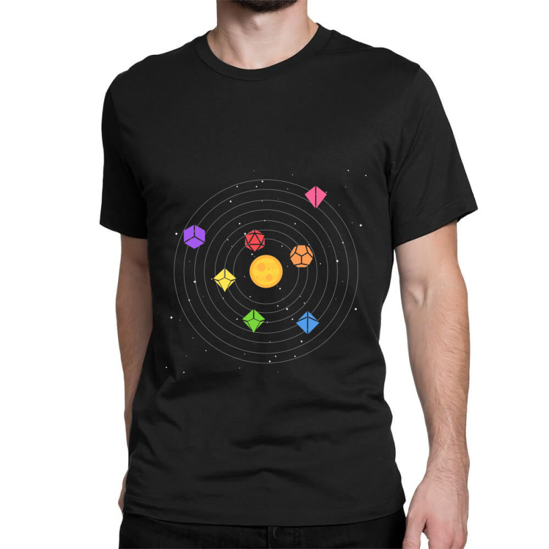 Solar System Polyhedral Dice Set Nerdy Tabletop Rpg Gamer Classic T-shirt by LYDIABERRY | Artistshot