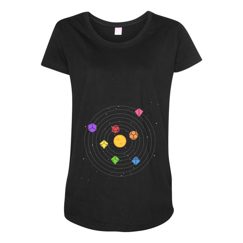 Solar System Polyhedral Dice Set Nerdy Tabletop Rpg Gamer Maternity Scoop Neck T-shirt by LYDIABERRY | Artistshot