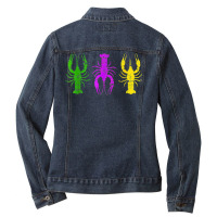 Mardi Gras Crawfish Jester Hat Bead Tee New Orleans Gifts T Shirt Ladies Denim Jacket | Artistshot