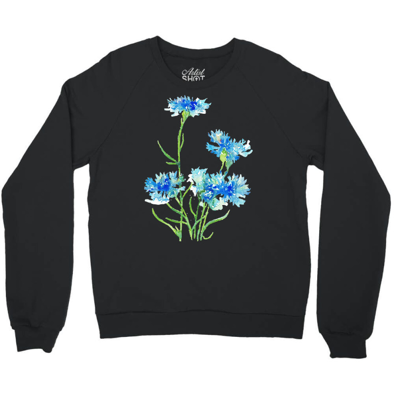 Cornflower Watercolor Painting T  Shirt Crewneck Sweatshirt by tremaineconsidine474 | Artistshot