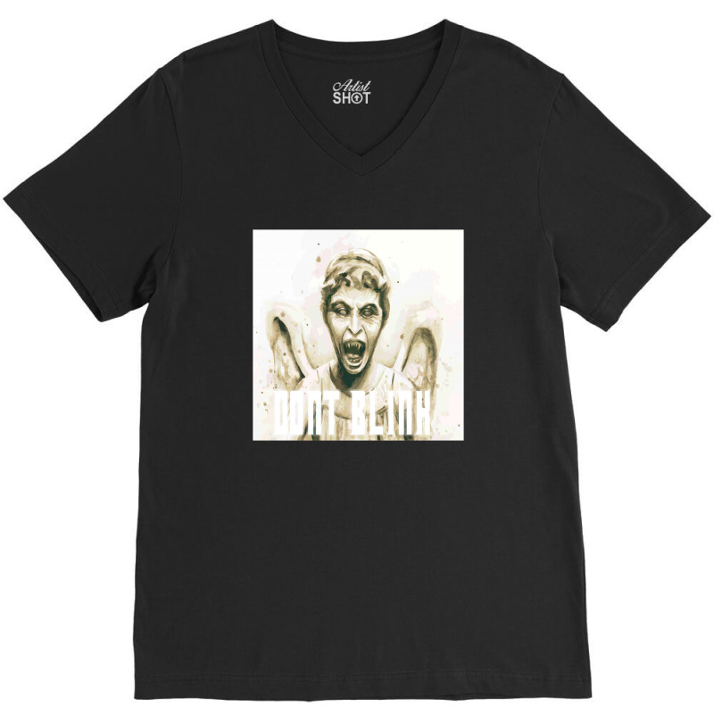 Don't Blink V-Neck Tee by putrimeheng | Artistshot