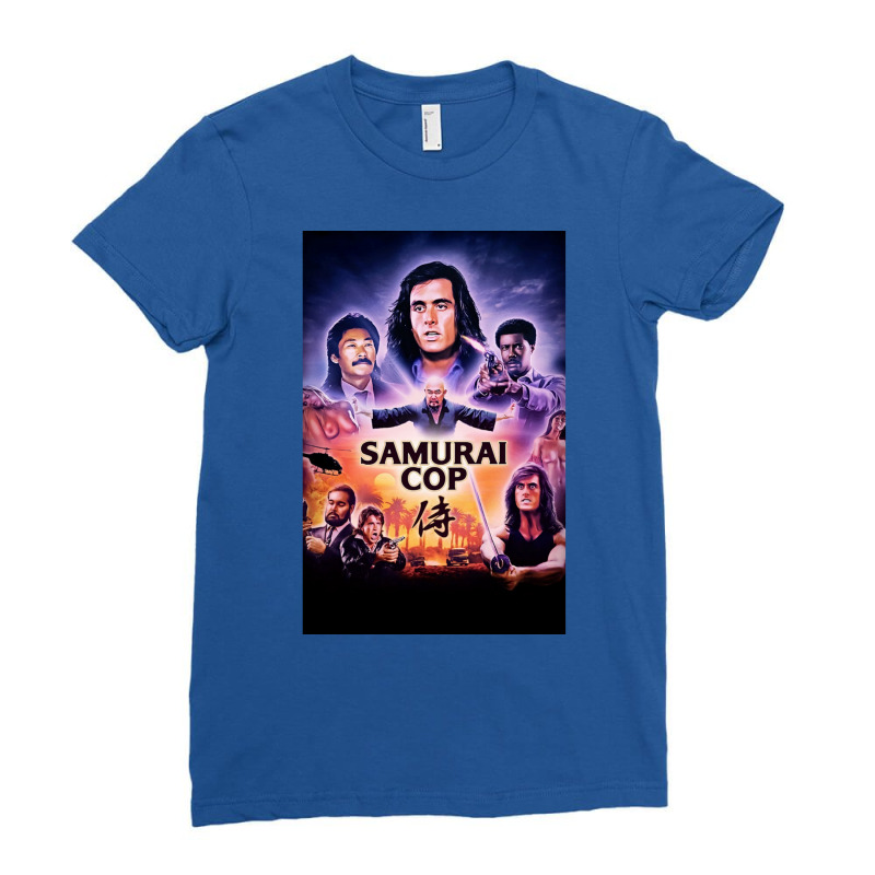 Samurai Cop Wallpaper Ladies Fitted T-Shirt by clsmisarust | Artistshot