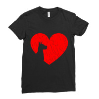 Hot Trend Valentines Day Retro Hearts Dane Dog Puppy Lover Ladies Fitted T-shirt | Artistshot