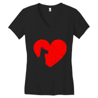 Hot Trend Valentines Day Retro Hearts Dane Dog Puppy Lover Women's V-neck T-shirt | Artistshot