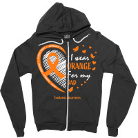 Men Women Father I Wear Orange For My Dad Leukemia Awareness Premium T Zipper Hoodie | Artistshot