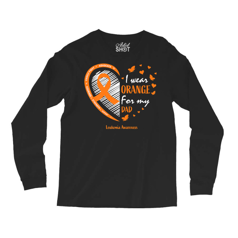 Men Women Father I Wear Orange For My Dad Leukemia Awareness Premium T Long Sleeve Shirts | Artistshot