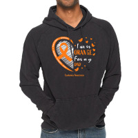 Men Women Father I Wear Orange For My Dad Leukemia Awareness Premium T Vintage Hoodie | Artistshot