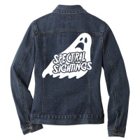 Spectral Sightings Ghost Hunters Ladies Denim Jacket | Artistshot