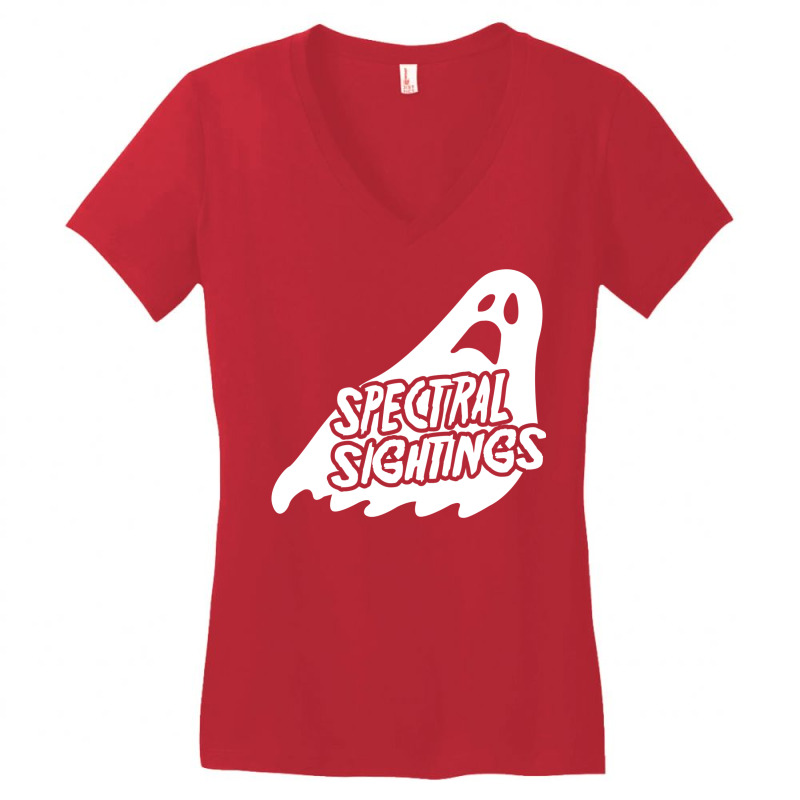 Spectral Sightings Ghost Hunters Women's V-Neck T-Shirt by clsmisarust | Artistshot