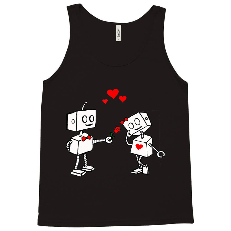 Hot Trend Valentines Day Robots Couple Love Story Tank Top | Artistshot