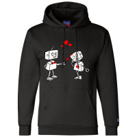 Hot Trend Valentines Day Robots Couple Love Story Champion Hoodie | Artistshot