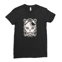 Engraving Demon Mask Ladies Fitted T-shirt | Artistshot