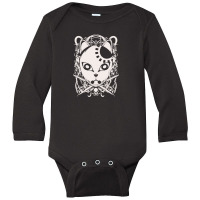 Engraving Demon Mask Long Sleeve Baby Bodysuit | Artistshot