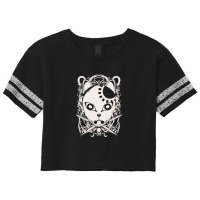 Engraving Demon Mask Scorecard Crop Tee | Artistshot