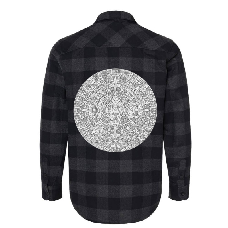 Piedra Del Sol - White Granite Aztec Calendar Sun Stone Flannel Shirt | Artistshot